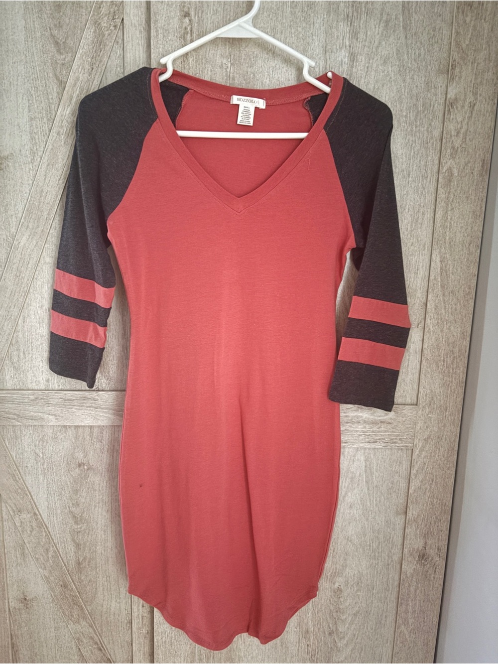 Bozzolo Baseball Raglan T-Shirt Dress / Sleep Shirt | Small | NWOT